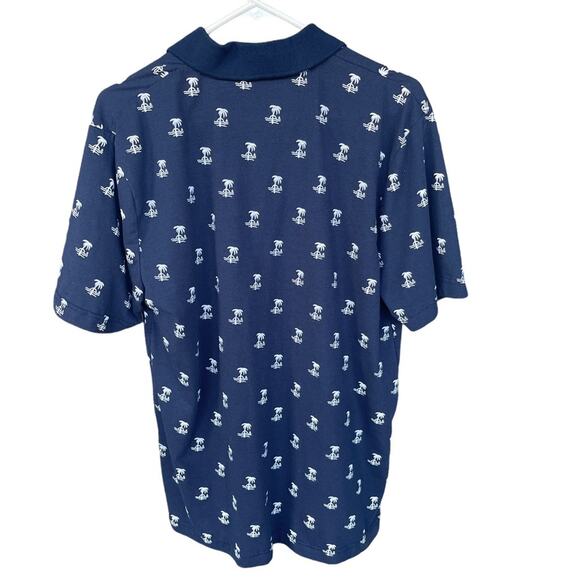 Molokai Surf Co Polo Shirt Mens Extra Large XL Blue Hawaiian Palm Tree - Picture 2 of 10